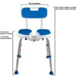 Foam Padded Bath Shower Safety Seat with Hygienic Cutout and Backrest - Image 2