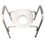 Extra-Wide Adjustable Raised Toilet Seat with Safety Frame - Image 3