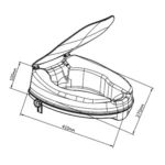 4" Molded Raised Toilet Seat with Lid - Image 2