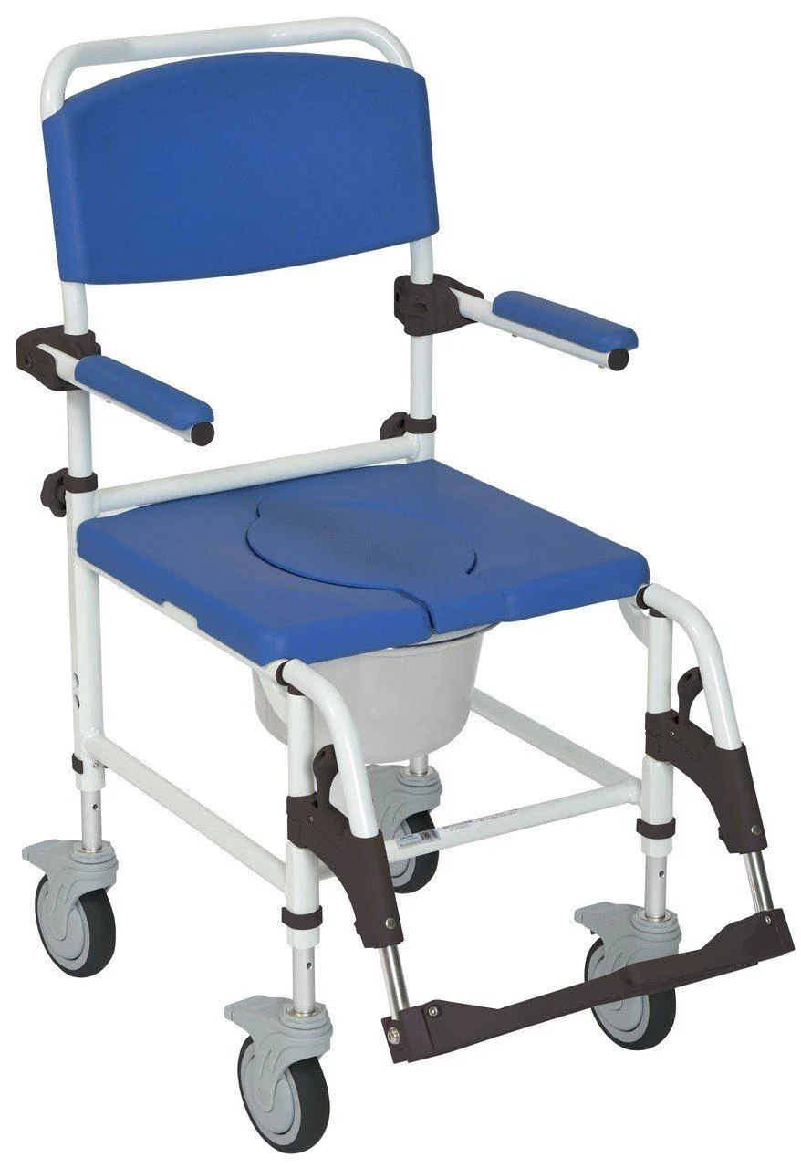 NRS185007 Drive Medical Aluminum Rehab Shower Commode Chair - Image 1